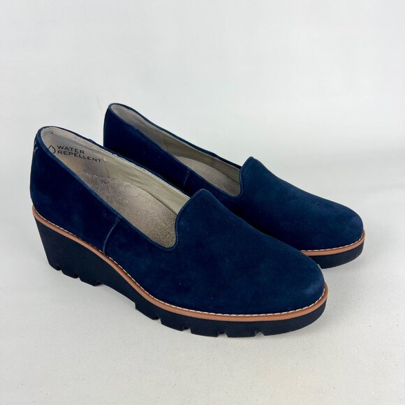 Vionic Womens Willa Wedge  Suede Leather Loafer Slip On Comfort Flat Shoes size - Picture 1 of 15